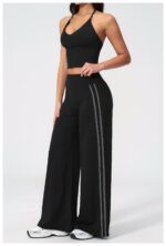 V-Neck Beautiful Back Yoga Outfit for Women, - Image 3