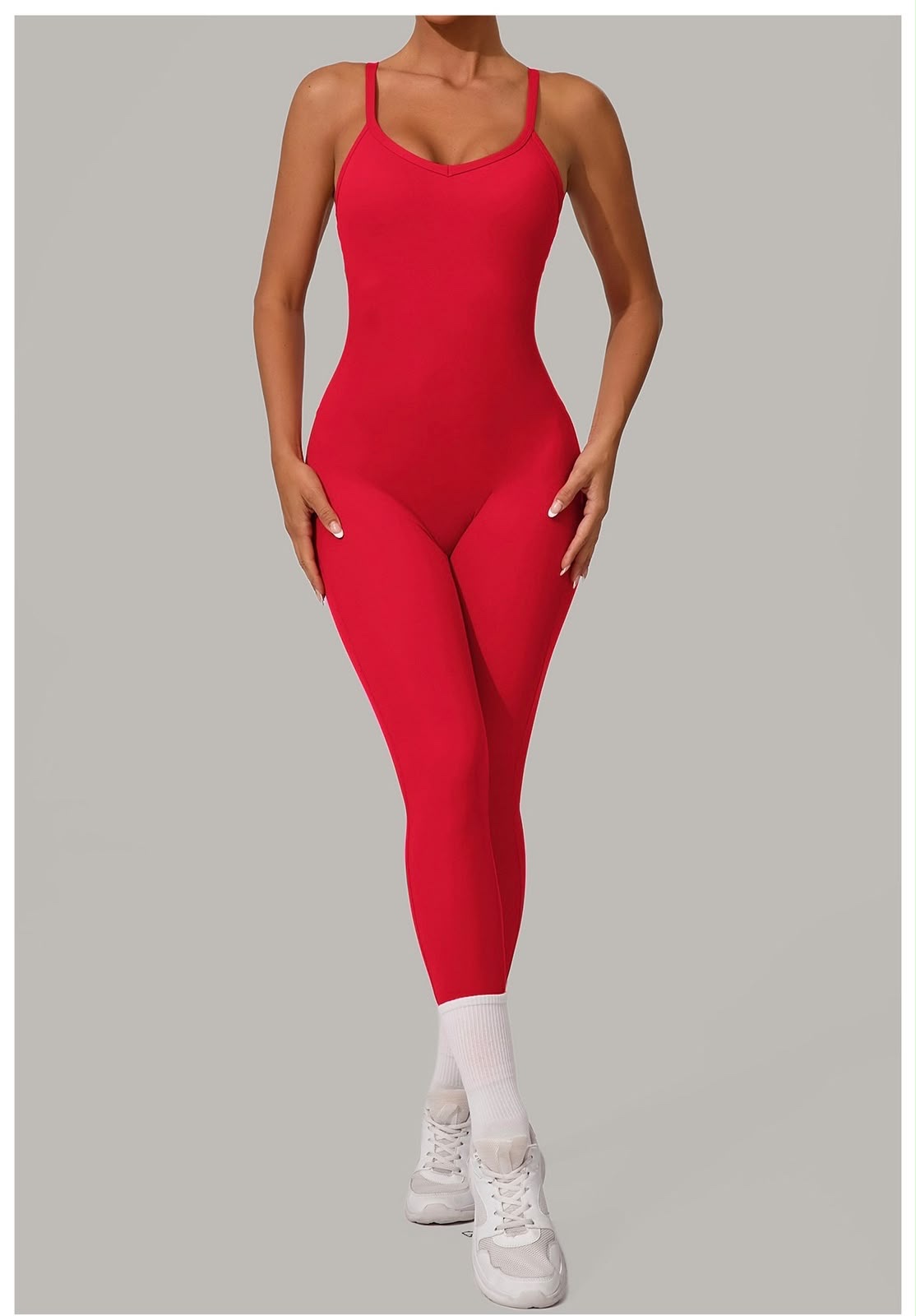 ac625fff-06d0-4df1-b2e0-b38e11e8a2e3 Adjustable Buckle Jumpsuit Crossed Waist and Hip Lifting Exercise Yoga Tight Jumpsuit - Image 1