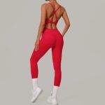 Adjustable Buckle Jumpsuit Crossed Waist and Hip Lifting Exercise Yoga Tight Jumpsuit - Image 2