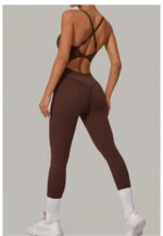 Adjustable Buckle Jumpsuit Crossed Waist and Hip Lifting Exercise Yoga Tight Jumpsuit - Image 4