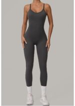 Adjustable Buckle Jumpsuit Crossed Waist and Hip Lifting Exercise Yoga Tight Jumpsuit - Image 7