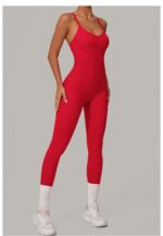 Adjustable Buckle Jumpsuit Crossed Waist and Hip Lifting Exercise Yoga Tight Jumpsuit - Image 6