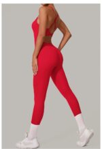 Adjustable Buckle Jumpsuit Crossed Waist and Hip Lifting Exercise Yoga Tight Jumpsuit - Image 5