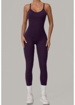 Adjustable Buckle Jumpsuit Crossed Waist and Hip Lifting Exercise Yoga Tight Jumpsuit