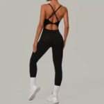 Adjustable Buckle Jumpsuit Crossed Waist and Hip Lifting Exercise Yoga Tight Jumpsuit - Image 5
