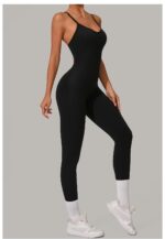 Adjustable Buckle Jumpsuit Crossed Waist and Hip Lifting Exercise Yoga Tight Jumpsuit - Image 4